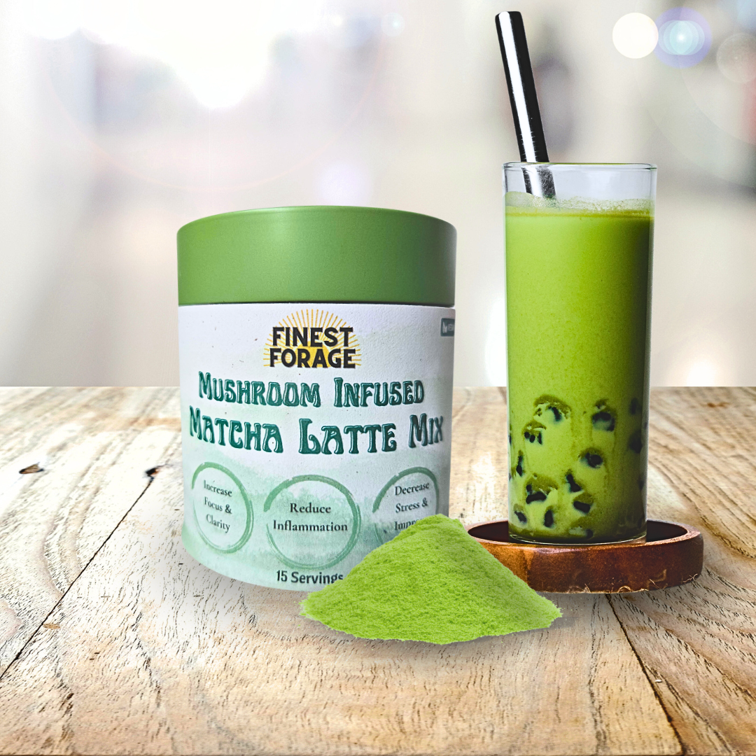 Finest Forage Mushroom Infused Instant Matcha Latte Blend